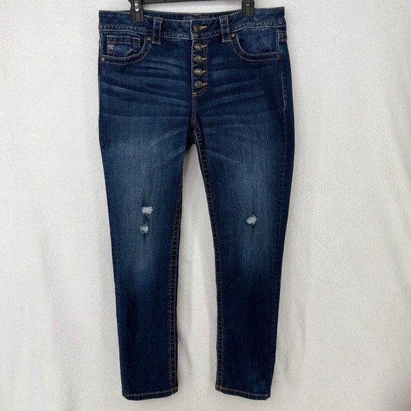 Miss Me Denim - Miss Me Skinny Jeans Womens 32 Dark Wash Distressed Button Fly MS5151S364